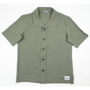 Cafe Du Cycliste Wool Blend Camp Shirt Men's XL Green Snap Cycling Romane